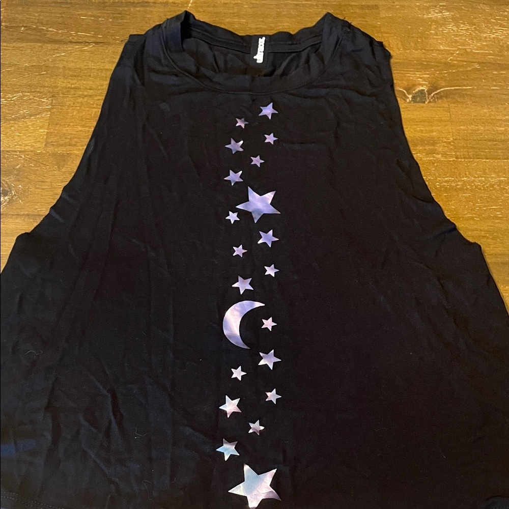 Ultracor Black Celestial Tank Top celestial stars xs